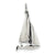 Antiqued Sailboat Charm in Sterling Silver