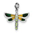 CZ & Enameled Dragonfly Charm in Sterling Silver