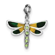 Sterling Silver CZ & Enameled Dragonfly Charm hide-image