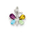 Multicolor CZ Butterfly Charm in Sterling Silver