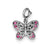 Pink CZ Butterfly Charm in Sterling Silver