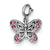 Sterling Silver Pink CZ Butterfly Charm hide-image