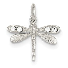 Sterling Silver Preciosa Austrian Crystal Dragonfly Charm hide-image
