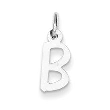 Sterling Silver Small Slanted Block Initial B Charm hide-image