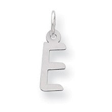 Sterling Silver Small Slanted Block Initial E Charm hide-image