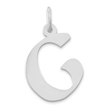 Sterling Silver Medium Artisan Block Initial G Charm hide-image