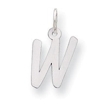 Sterling Silver Small Initial W Charm hide-image