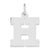 Medium Block Initial H Charm in Sterling Silver