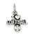 Antique I (heart) Softball Charm in Sterling Silver