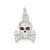 Red CZ Skull Charm in Sterling Silver