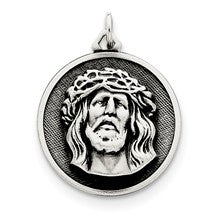 Sterling Silver Antiqued Ecce Homo Medal, Pretty Charm hide-image