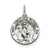 Antiqued Blessed Mother Medal, Charm in Sterling Silver