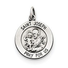 Sterling Silver Antiqued Saint Joseph Medal, Charm hide-image