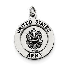 Sterling Silver Antiqued Saint Michael Army Medal, Charm hide-image
