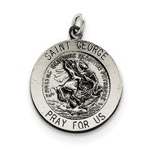 Sterling Silver Antiqued Saint George Medal, Adorable Charm hide-image