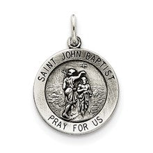 Sterling Silver Antiqued Saint John the Baptist Medal, Fine Charm hide-image