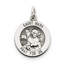 Sterling Silver Antiqued Saint Mark Medal, Gorgeous Charm hide-image