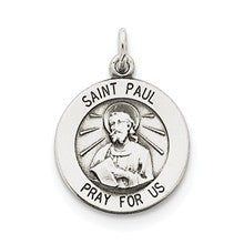 Sterling Silver Antiqued Saint Paul Medal, Exquisite Charm hide-image