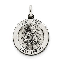 Sterling Silver Antiqued Saint Roch Medal, Classy Charm hide-image