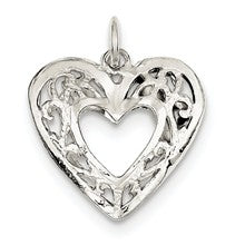 Sterling Silver Filigree Heart Charm hide-image
