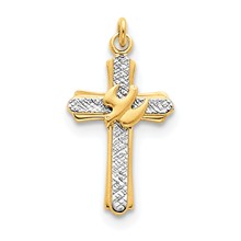 18k Gold-Plated & Sterling Silver Dove (Satin) Cross Charm hide-image