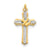 Dove (Satin) Cross Charm in 18k Gold-Plated & Sterling Silver