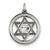 Antiqued Star of David Disc Charm in Sterling Silver