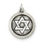 Antiqued Star of David Medal, Charm in Sterling Silver