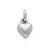 Rhodium Plated Puffed Heart Charm in Sterling Silver