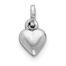 Sterling Silver Rhodium Plated Puffed Heart Charm hide-image