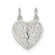 Sterling Silver Best Friends 2-piece break apart Heart Charm hide-image
