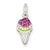 Sterling Silver Pink and Green Stellux Crystal Ice Cream Charm hide-image