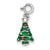 CZ & Enameled Christmas Tree Charm in Sterling Silver