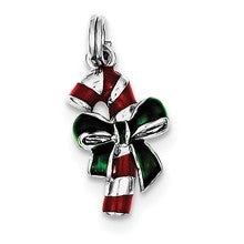 Sterling Silver Enamel Candy Cane Charm hide-image