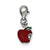 Red Enameled Apple Charm in Sterling Silver