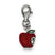Sterling Silver Red Enameled Apple Charm hide-image
