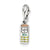 CZ & Enameled Cell Phone Charm in Sterling Silver