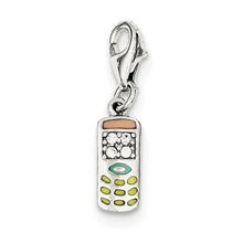 Sterling Silver CZ & Enameled Cell Phone Charm hide-image