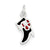 Black & Red Enameled Boot Charm in Sterling Silver