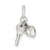 Heart with Key Charm in Sterling Silver