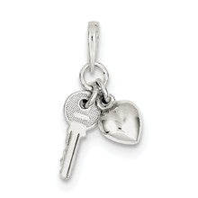Sterling Silver Heart with Key Charm hide-image