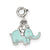 Sterling Silver Blue Enameled with CZ Elephant Charm hide-image