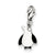 CZ Enamel Penguin Charm in Sterling Silver