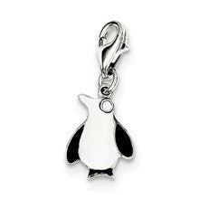 Sterling Silver CZ Enamel Penguin Charm hide-image