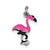 Enamel Flamingo Charm in Sterling Silver