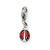 Red Enameled Lady bug Charm in Sterling Silver