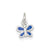 Enameled Blue Butterfly C Charm in Sterling Silver