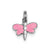 Pink Enamel Dragonfly Charm in Sterling Silver