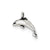 Antiqued Small Dolphin Charm in Sterling Silver