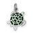 Green Enamel Turtle Charm in Sterling Silver